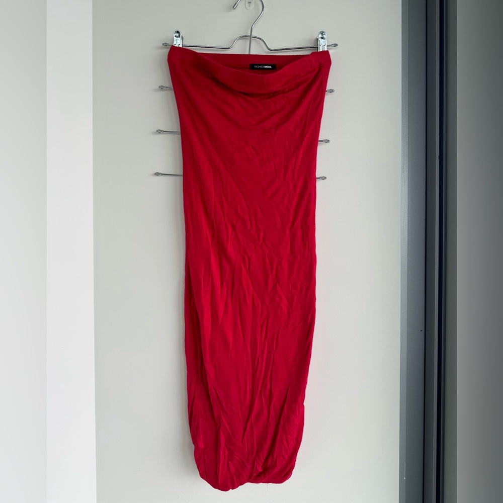 Tube top body con dress, sleeveless